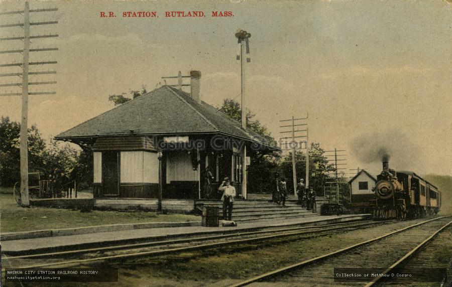 Postcard: Railroad Station, Rutland, Massachusetts